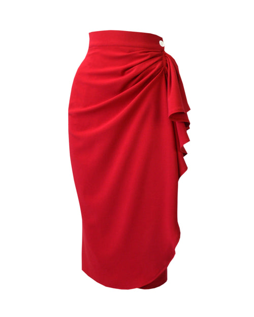 1940s Waterfall Skirt - Red