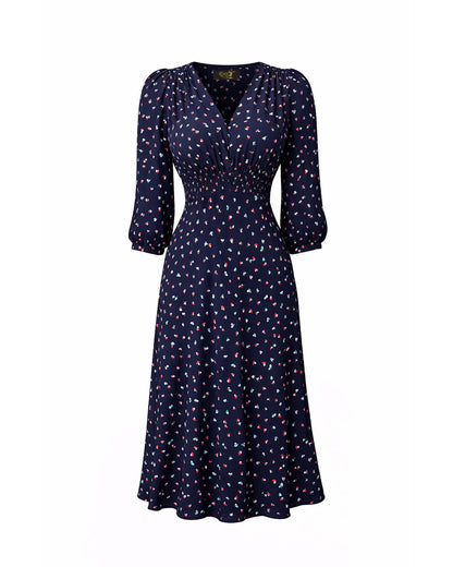 1940s Vera Tea Dress - Ocean Pearl