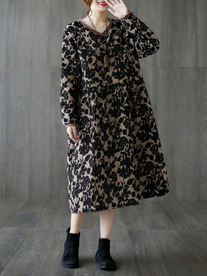 Classy Women's Boho Style Floral Smock Dress | Eva Trends
