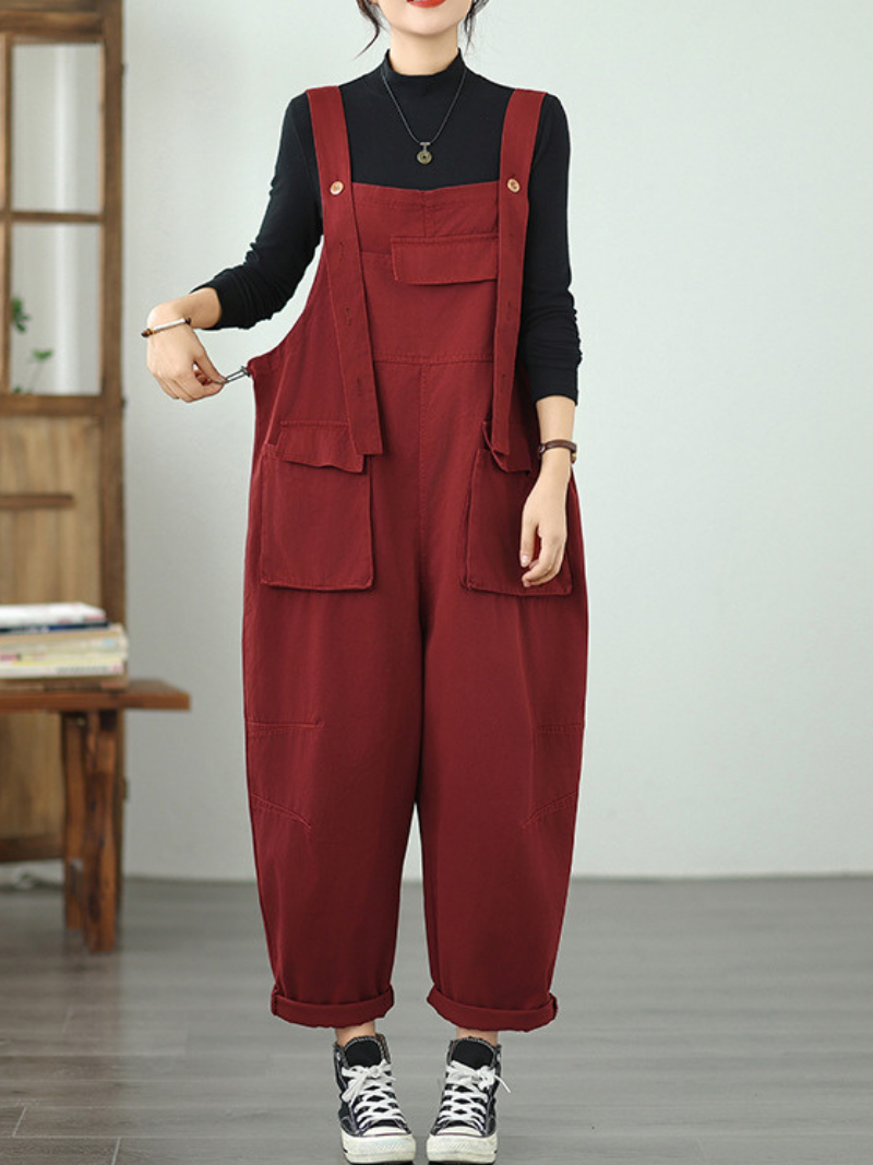 Versatile Women's Denim Overalls with Large Pockets | Eva Trends