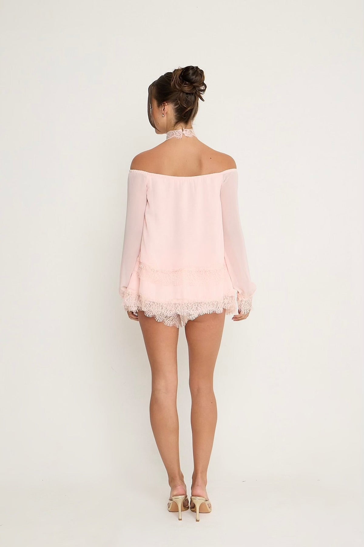 Bella Lace Top & Choker | Pink
