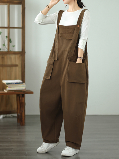 Versatile Women's Denim Overalls with Large Pockets | Eva Trends