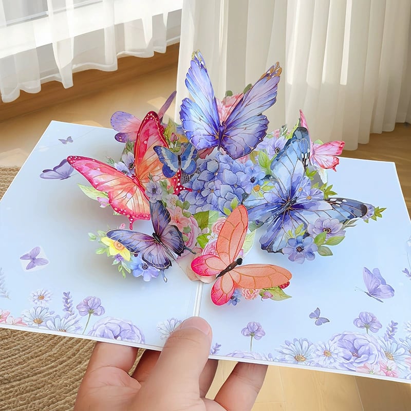 ü¶ã Vibrant 3D  Butterfly & Daisy Pop-Up Greeting Card