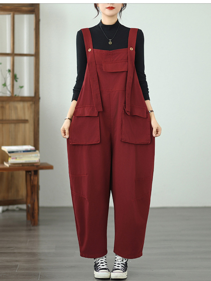 Versatile Women's Denim Overalls with Large Pockets | Eva Trends