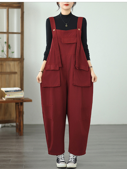 Versatile Women's Denim Overalls with Large Pockets | Eva Trends