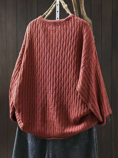 Chic Textured Women's Cotton Sweater | Eva Trends