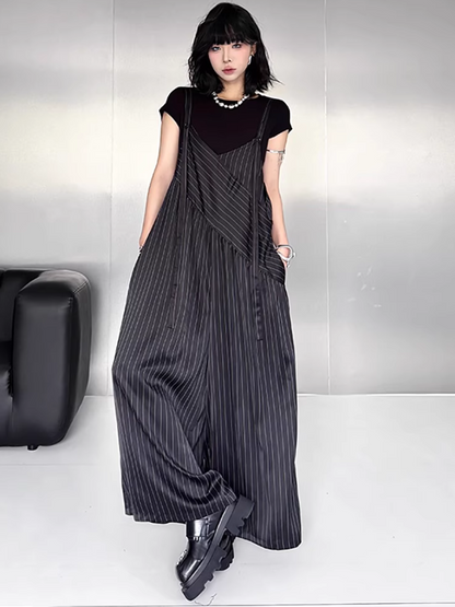Elegant Striped Loose Overalls for Women | Eva Trends