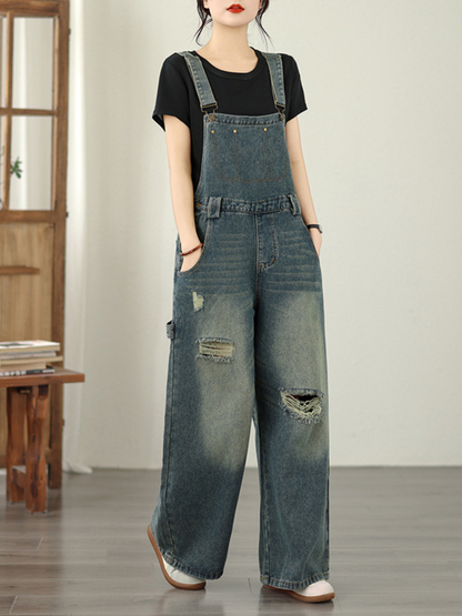 Weekend Confidence One-Piece — Relaxed Denim Overalls with Flattering Lantern Legs