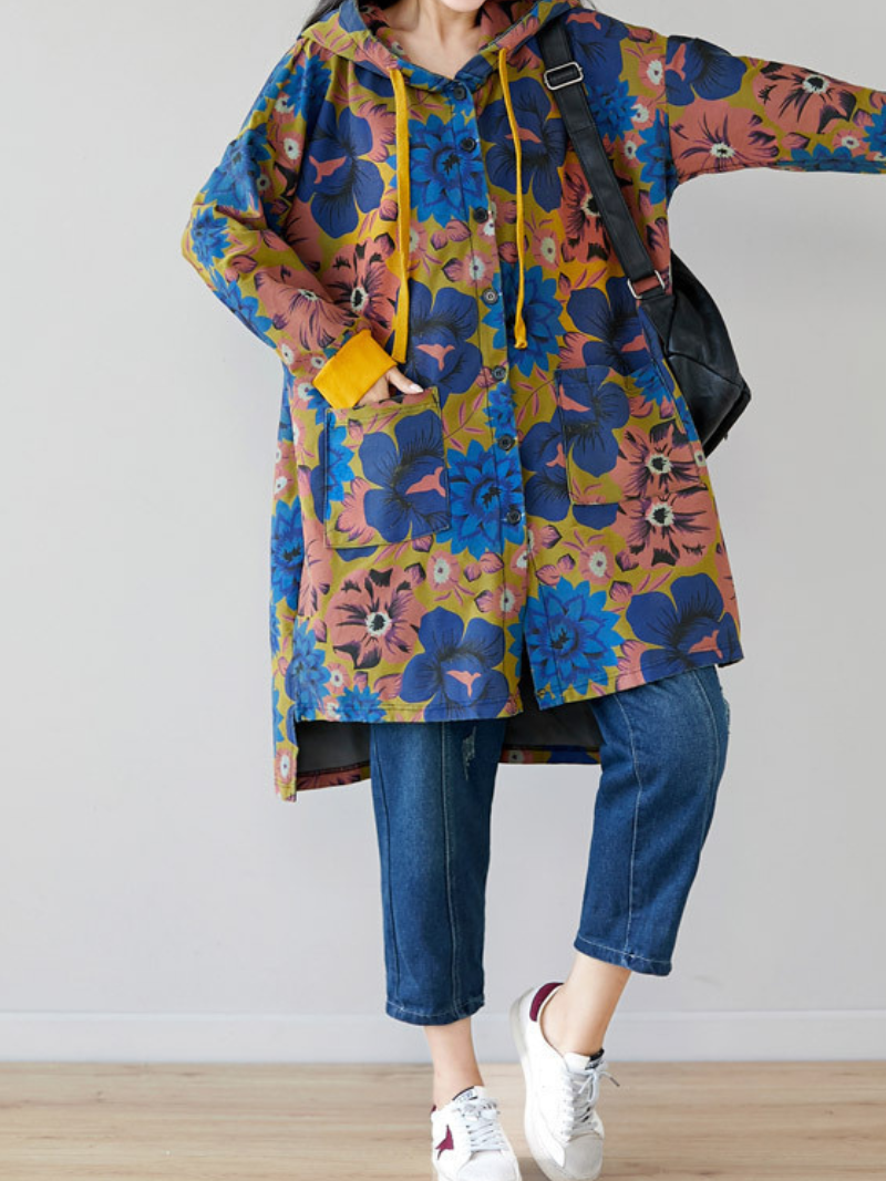 Women's Every Day Wear Lightweight Hooded Printed Jacket