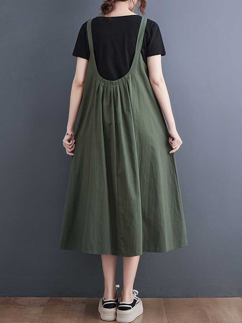 Brewathable Cotton Salopette Dress - Everyday Casual Style | Eva Trends