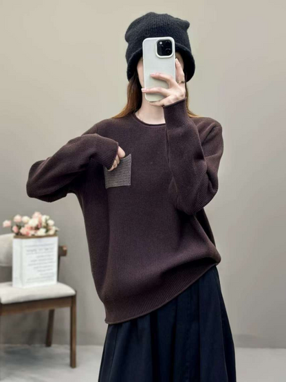 Women's Modern & Trendy Crew Neck Floral Color Sweater