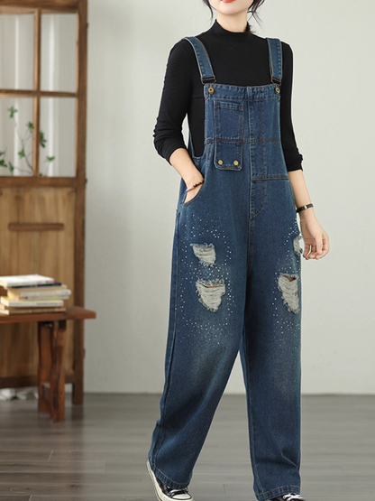 Breezy Women's Loose Summer Denim Dungarees | Eva Trends