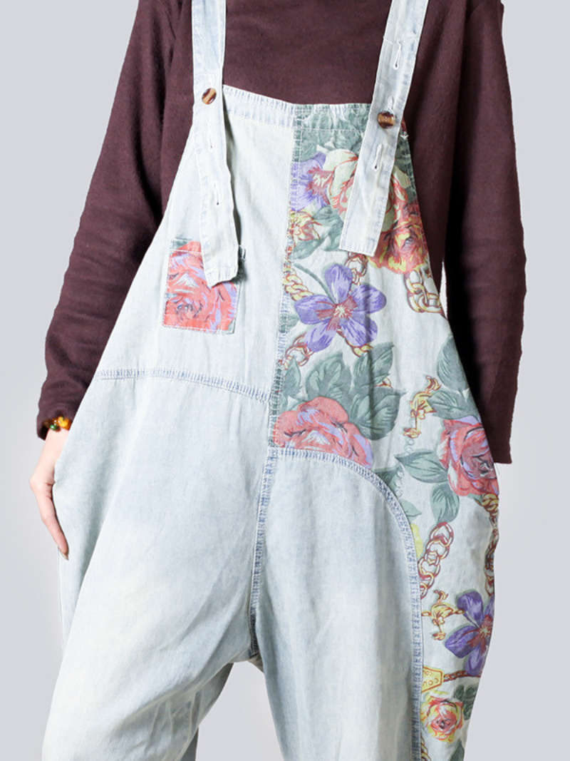 Loose Fit Denim Overall Jumpsuit - Wide-Leg Comfort | Eva Trends