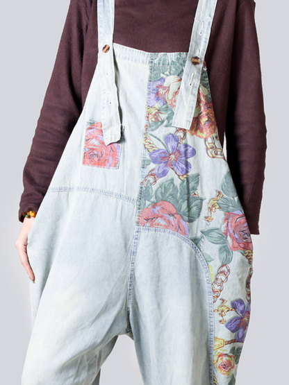 Loose Fit Denim Overall Jumpsuit - Wide-Leg Comfort | Eva Trends