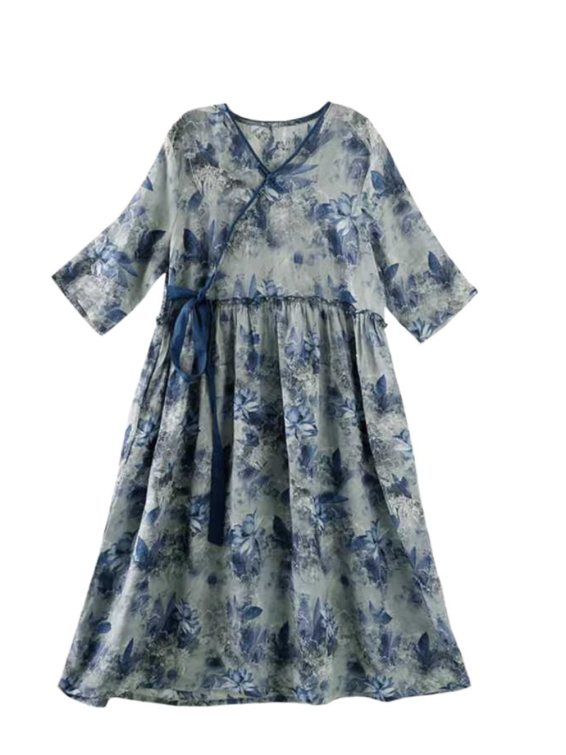 Women's Special Occasions Retro Print Mid-length A-Line Dress