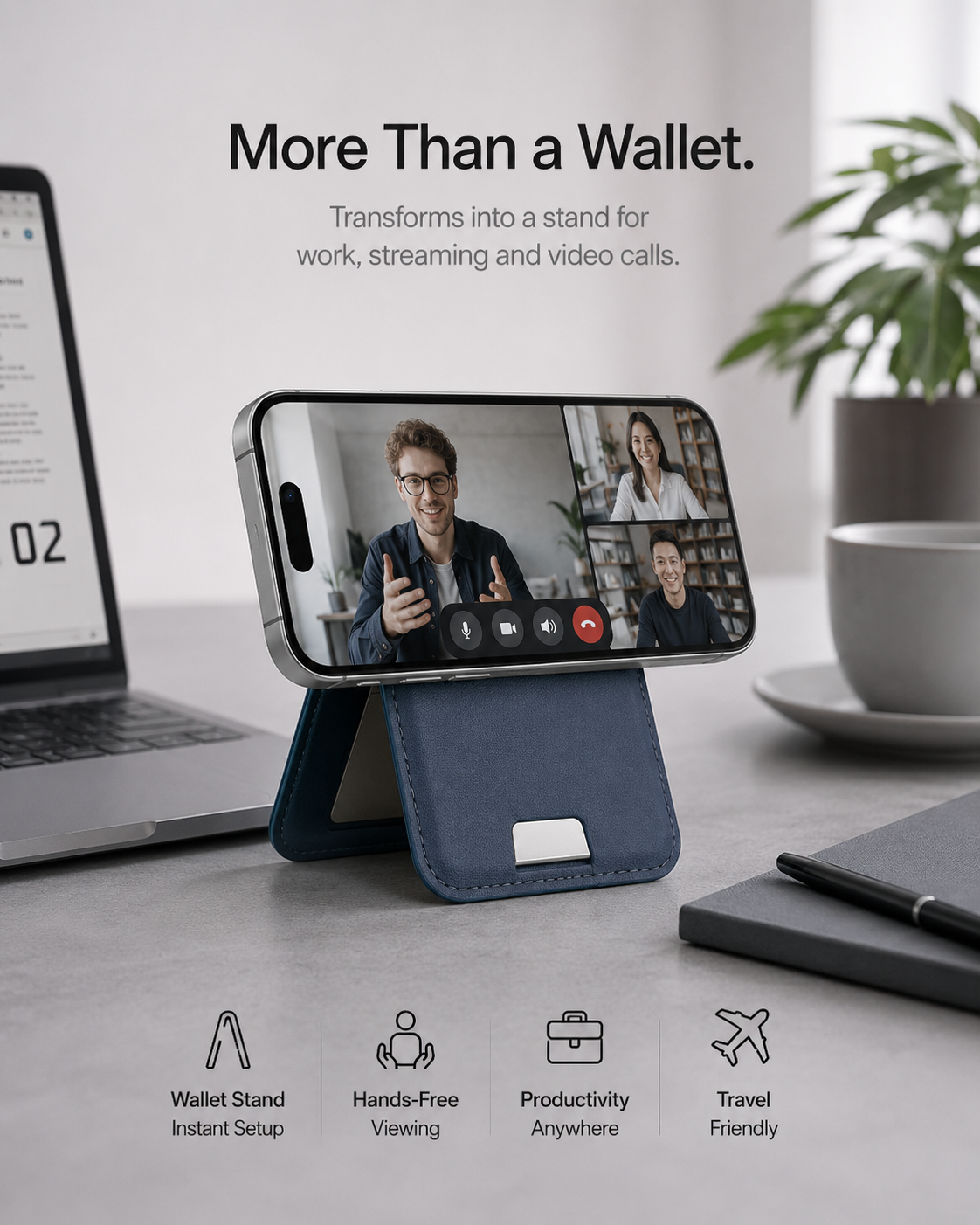 üî•Smart MagSafe Wallet Made of Genuine Nappa Leathe