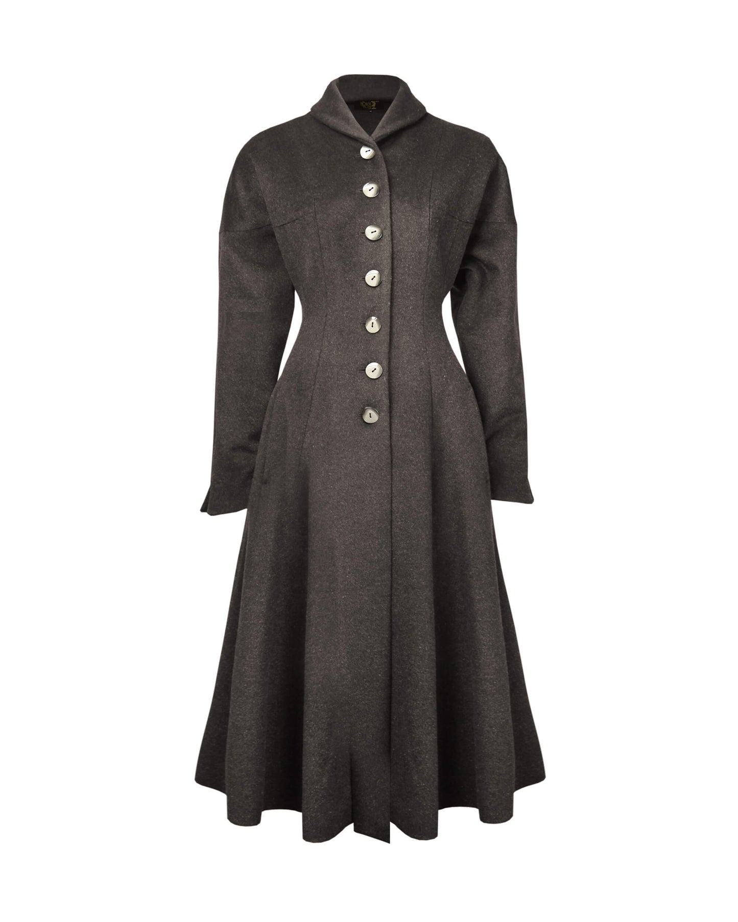 1950s Couture Long Coat - Mocha