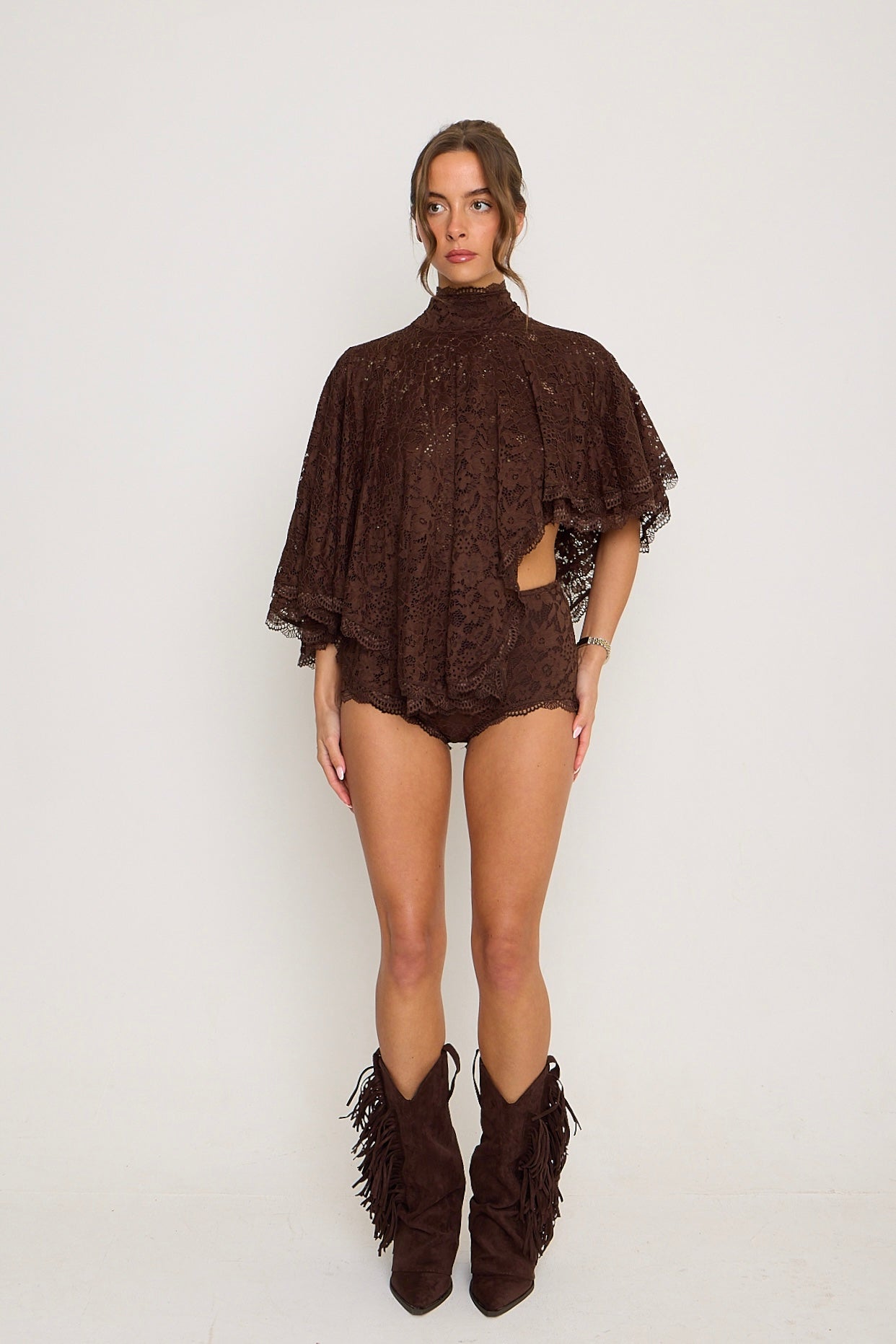 Carmen Lace Top | Brown