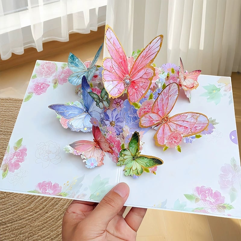 ü¶ã Vibrant 3D  Butterfly & Daisy Pop-Up Greeting Card