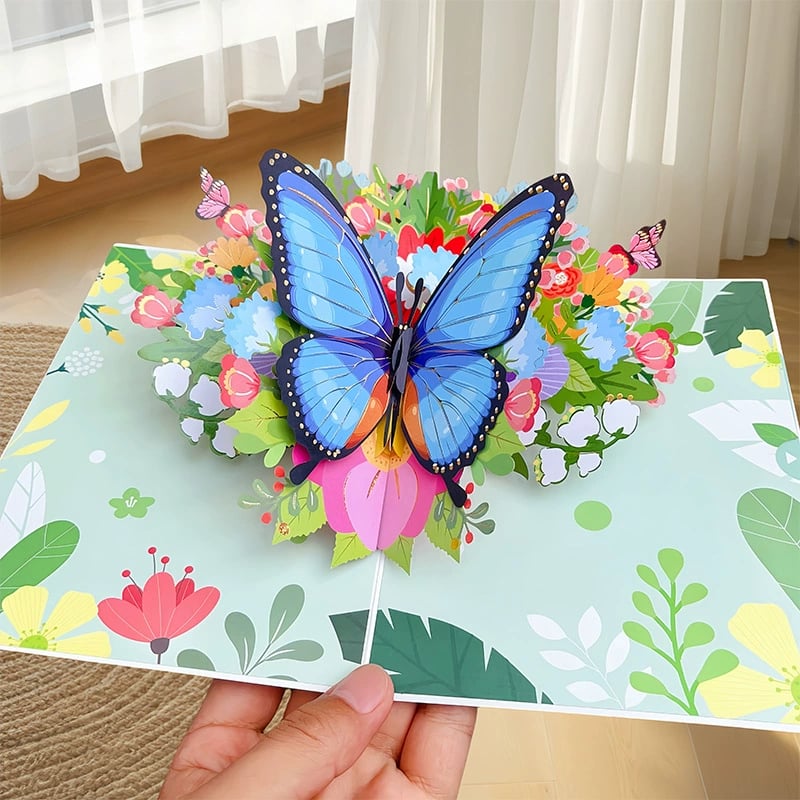 ü¶ã Vibrant 3D  Butterfly & Daisy Pop-Up Greeting Card