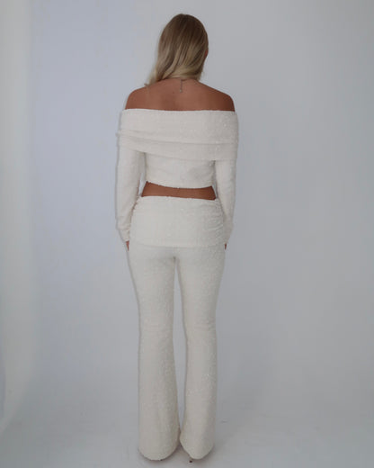 Long Sleeve Off the Shoulder Top | Cream