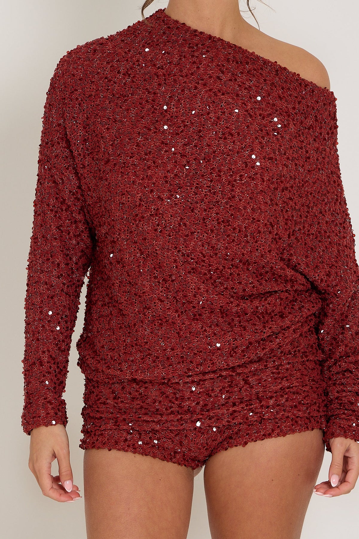 Lily Mini Ruched Shorts | Burgundy