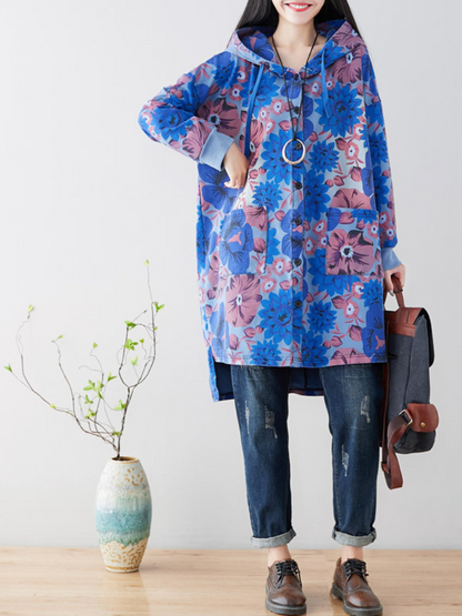 Women's Every Day Wear Lightweight Hooded Printed Jacket