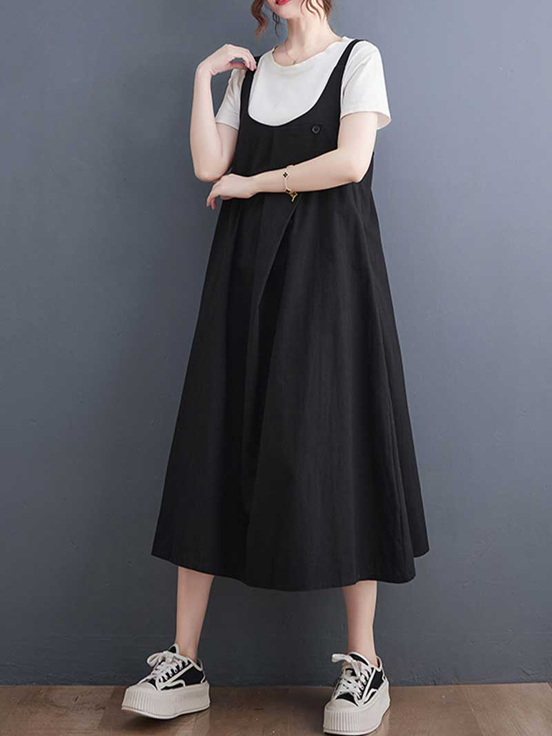 Brewathable Cotton Salopette Dress - Everyday Casual Style | Eva Trends