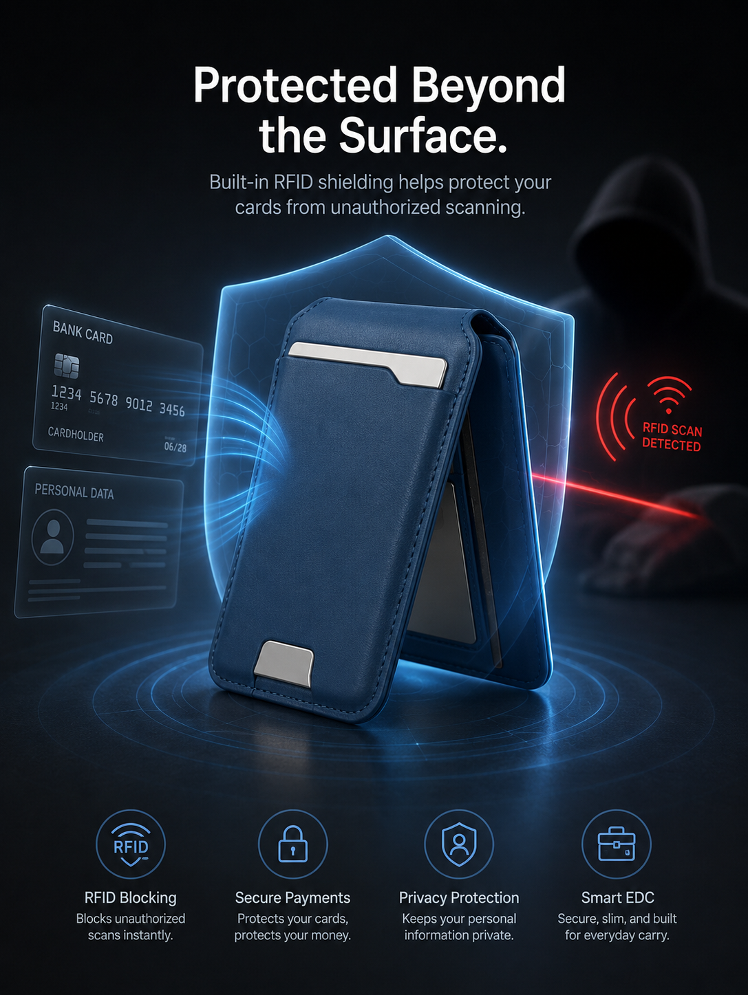 üî•Smart MagSafe Wallet Made of Genuine Nappa Leathe