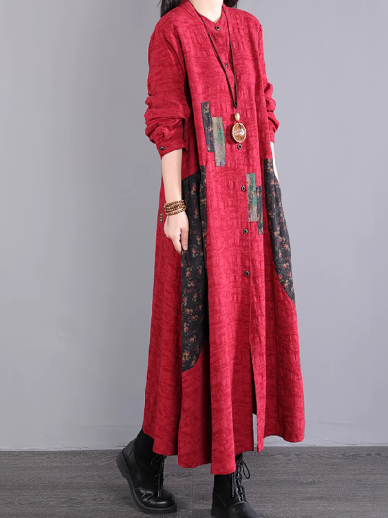 Women's Elegant Everyday Wear Cotton Crew Neck A-Line Dress