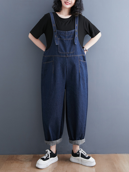 Denim High Wais Overalls - Super Comy & Relaxed | Eva Trends