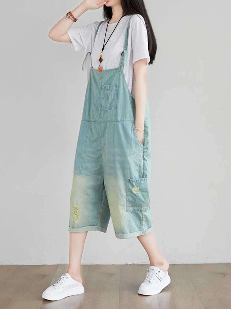 Light-Blue Denim Overalls - Adjustable & Comfortable Fit | Eva Trends