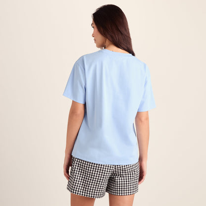 Agnes Womens Relaxed Fit Supersoft Premium T-Shirt - Ash Blue