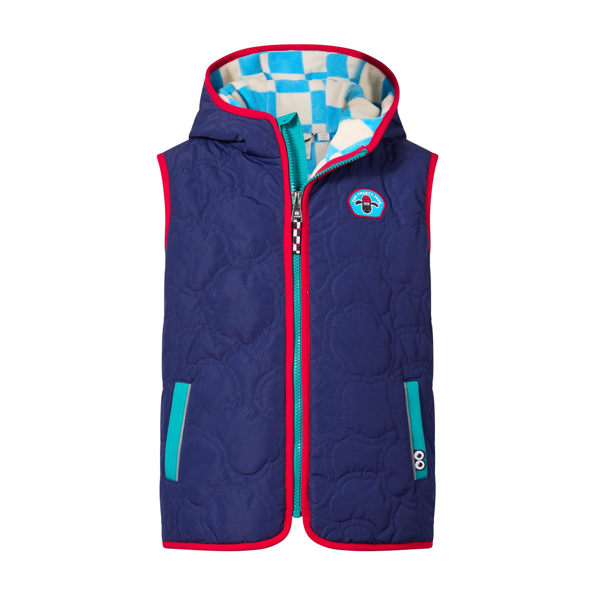 Ancon Shaun the Sheep Kids Insulated Quilted Gilet Microfleece Lining - Night Blue