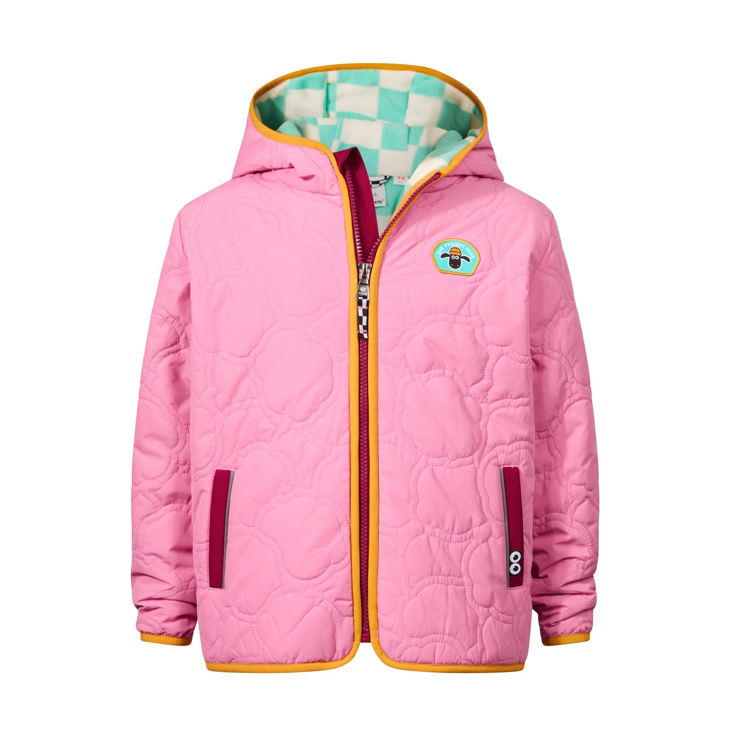 Arapawa Shaun the Sheep Kids Insulated Quilted Coat Microfleece Lining - Candy Floss Pink