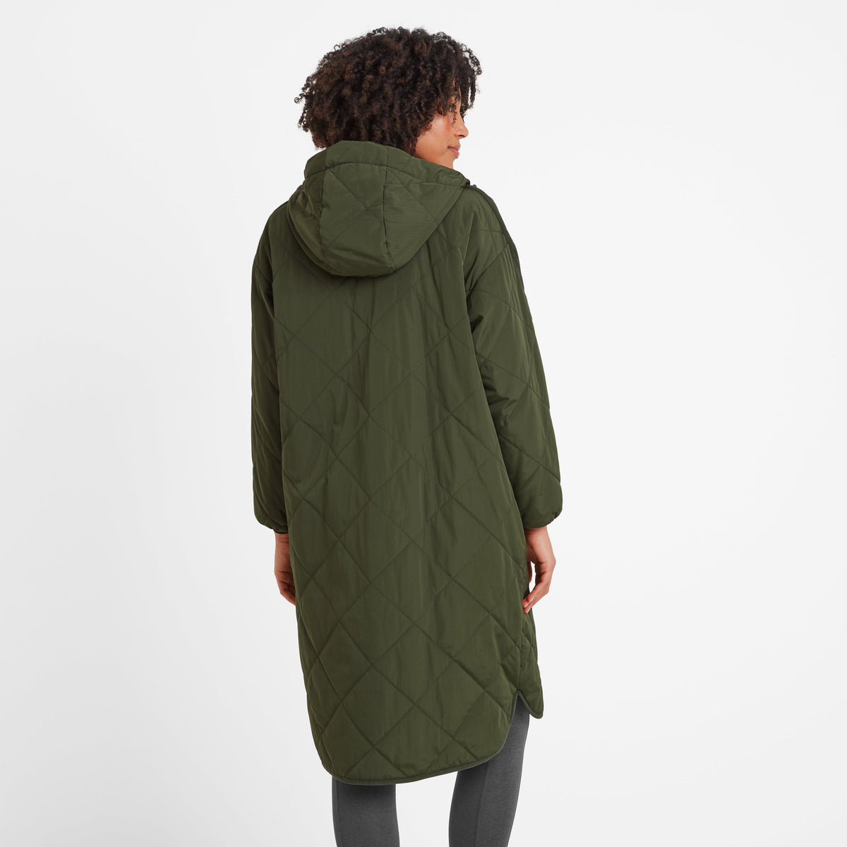 Banton Womens Oversized Shower Resistant Insulated Jacket - Dark Green