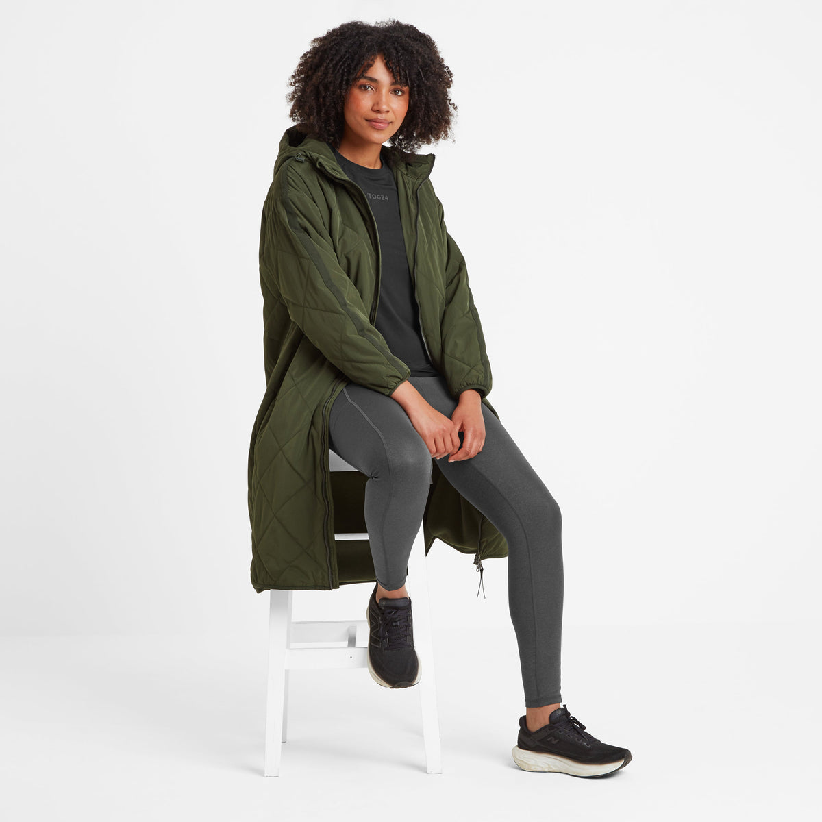 Banton Womens Oversized Shower Resistant Insulated Jacket - Dark Green
