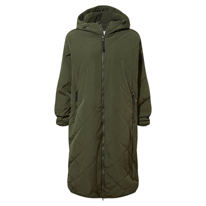 Banton Womens Oversized Shower Resistant Insulated Jacket - Dark Green