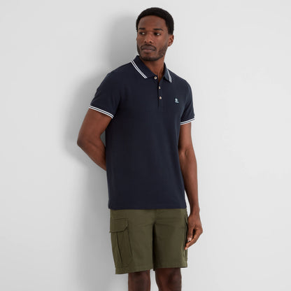 Biston Mens 100% Cotton Pique Polo Shirt - Dark Indigo