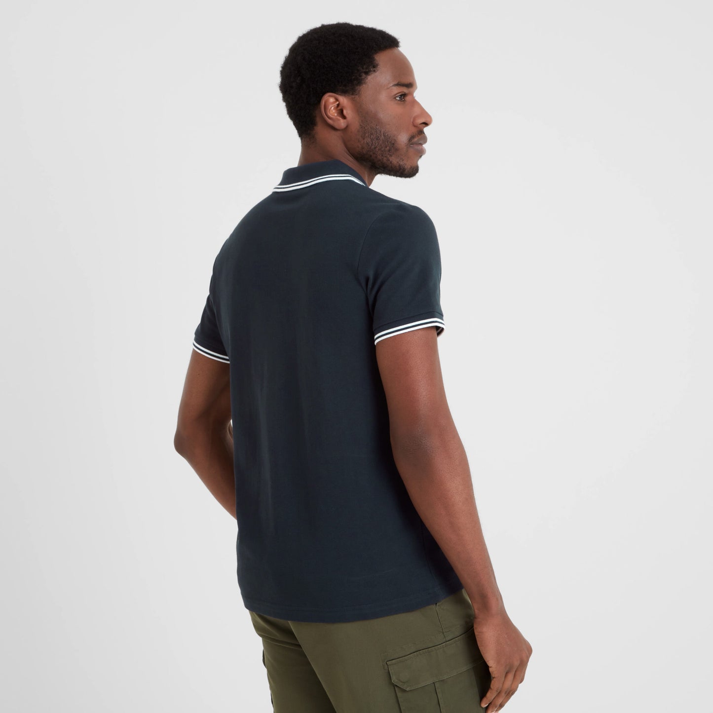 Biston Mens 100% Cotton Pique Polo Shirt - Dark Indigo