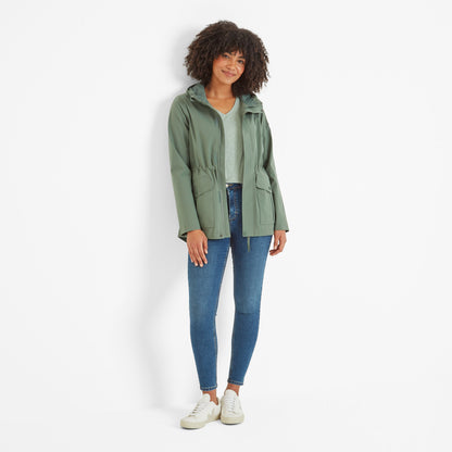 Burradon Womens Waterproof Jacket - Light Forest