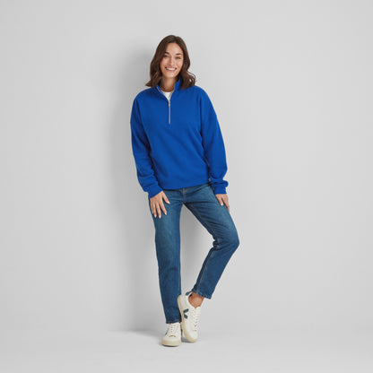 Caldene Womens Supersoft Quarter Zip Sweat - Ultra Marine Blue