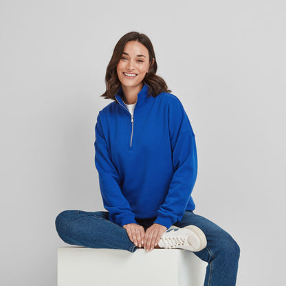 Caldene Womens Supersoft Quarter Zip Sweat - Ultra Marine Blue