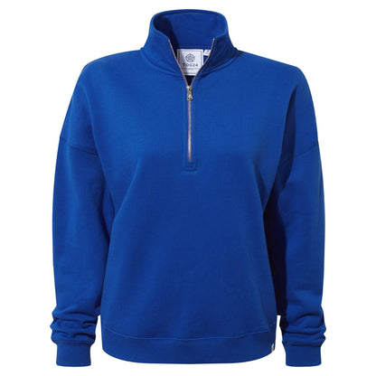 Caldene Womens Supersoft Quarter Zip Sweat - Ultra Marine Blue