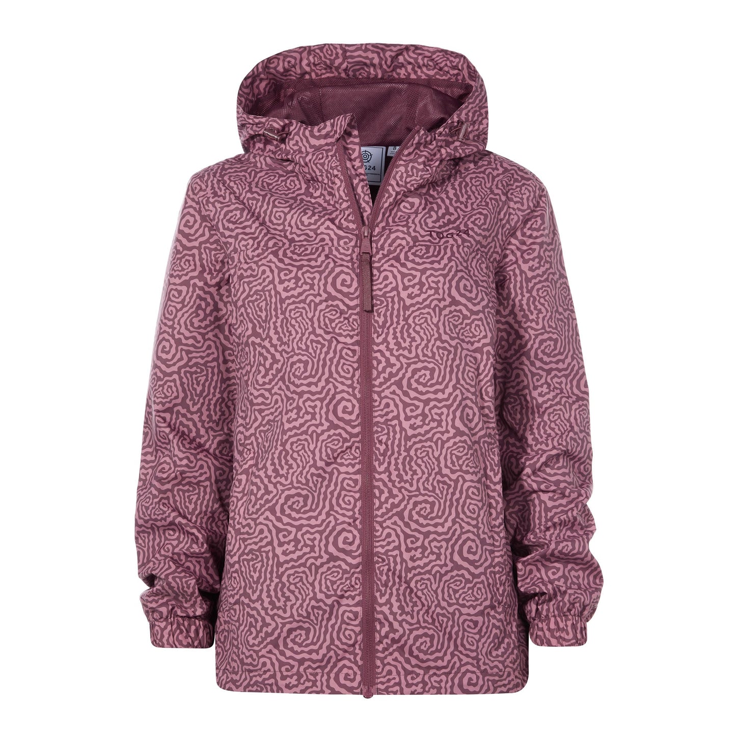 Craven Womens Waterproof Packaway Jacket - Black/Raspberry Wiggle Print