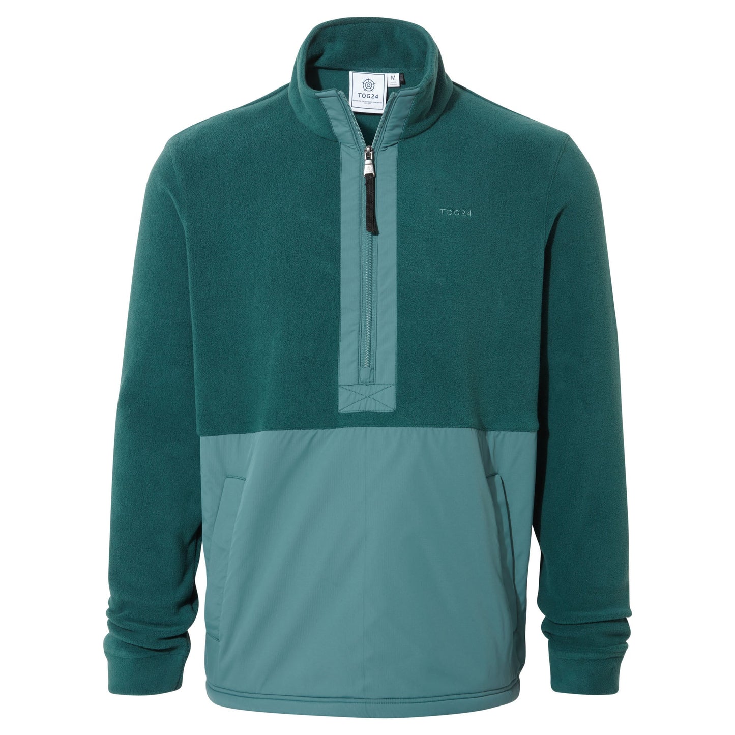 Dowson Mens Relaxed Fit Microfleece Zip Neck - Hydro Blue/Dark Turquoise