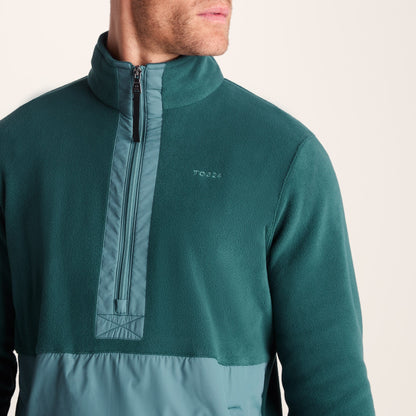 Dowson Mens Relaxed Fit Microfleece Zip Neck - Hydro Blue/Dark Turquoise