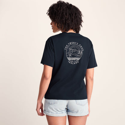 Emerald Isle Womens 100% Cotton Relaxed Fit T-Shirt - Dark Indigo