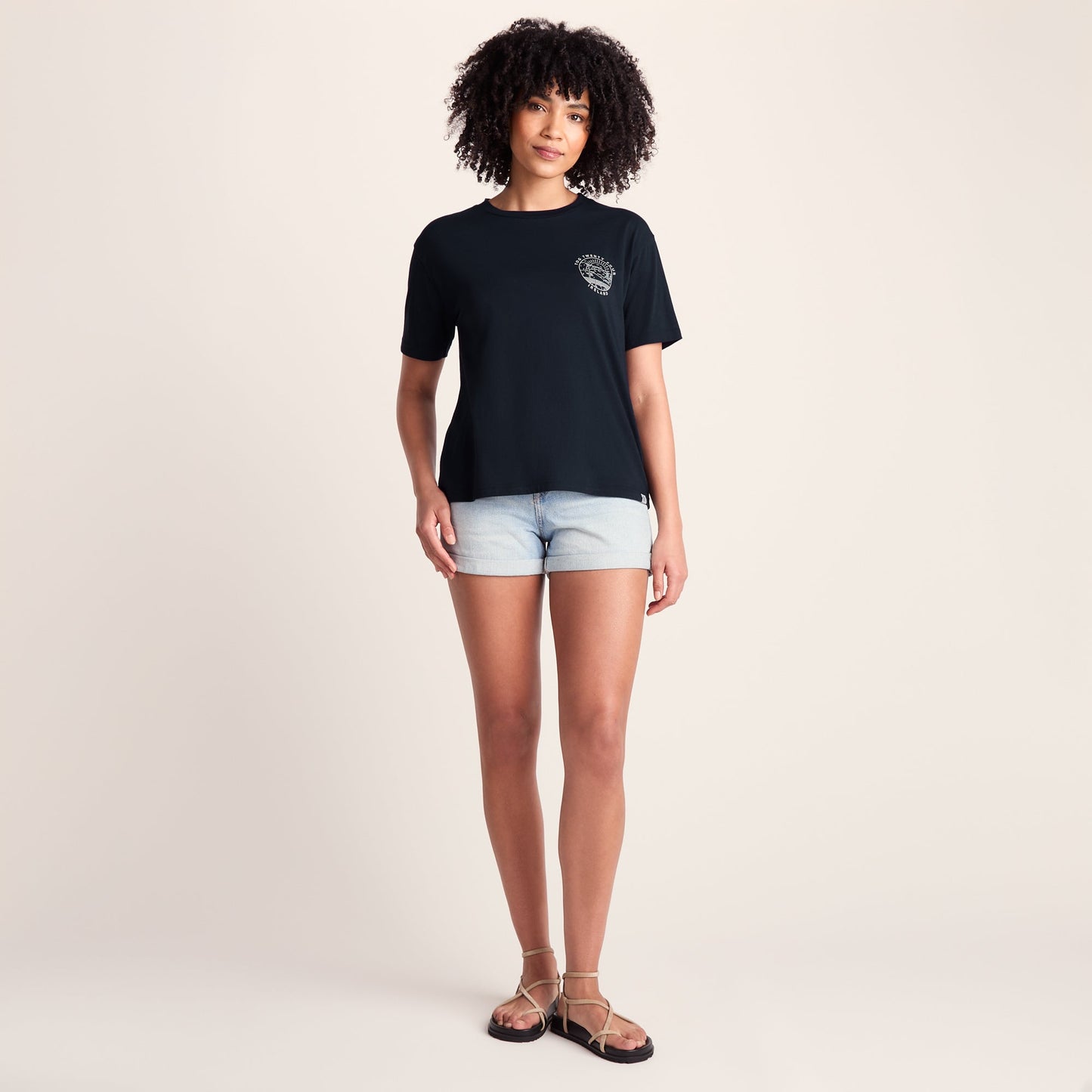 Emerald Isle Womens 100% Cotton Relaxed Fit T-Shirt - Dark Indigo