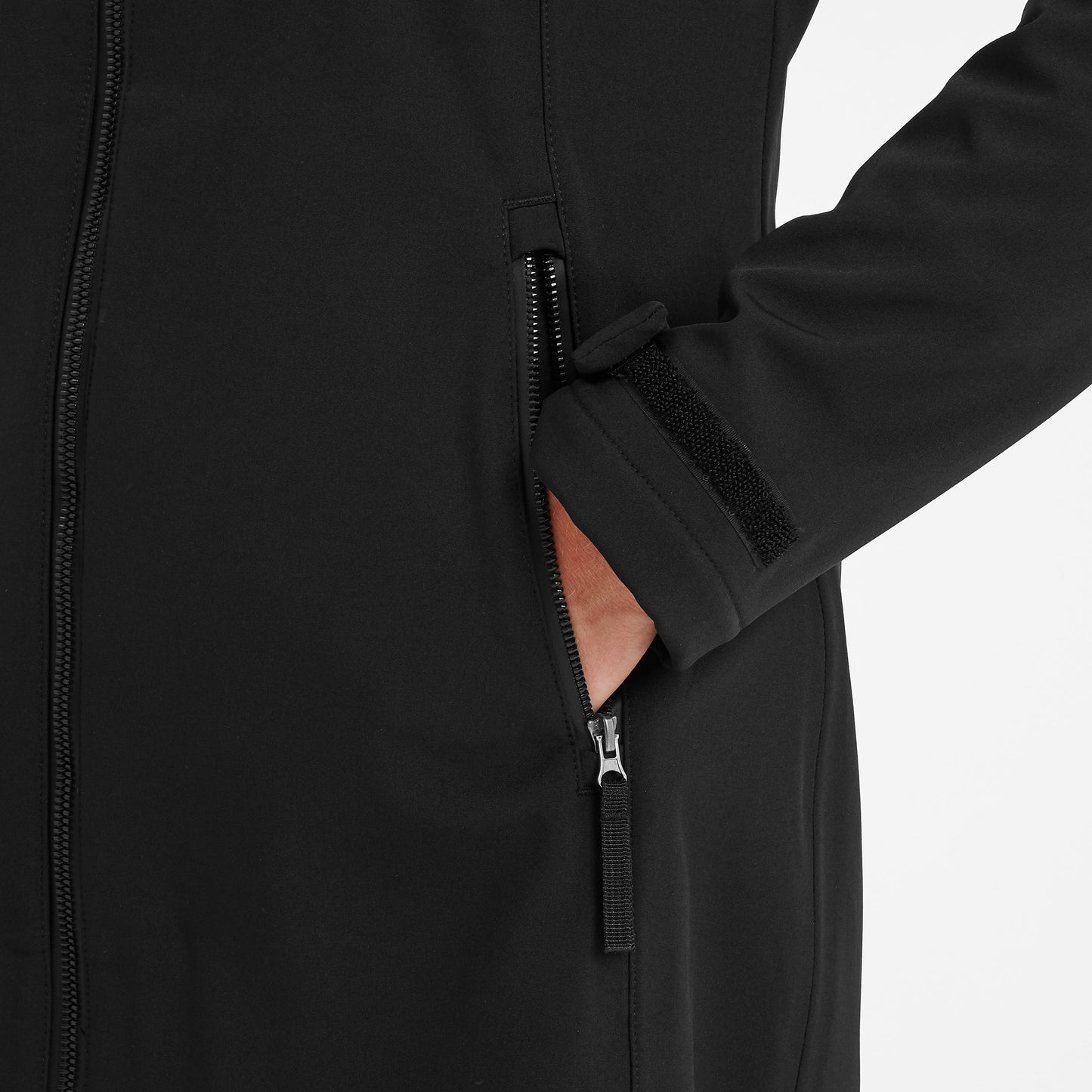 Enya Womens Longline Waterproof Softshell Jacket - Black